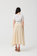 Cotton Overlapping Tie-Front Top