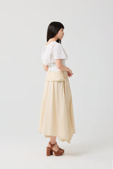 Cotton Overlapping Tie-Front Top