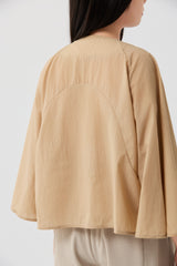 Beige Sculpted Wide-Sleeve Jacket