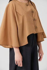 Caramel Sculpted Wide-Sleeve Jacket