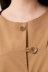 Caramel Sculpted Wide-Sleeve Jacket