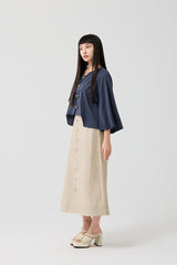 Cotton-Linen Urban Line Maxi Skirt