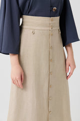 Cotton-Linen Urban Line Maxi Skirt