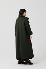 Forest Green Textured Quilted Maxi Coat