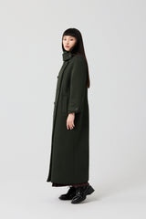 Forest Green Textured Quilted Maxi Coat