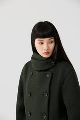 Forest Green Textured Quilted Maxi Coat