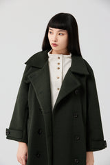 Forest Green Textured Quilted Maxi Coat