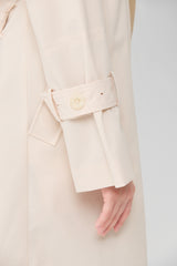 White Double-Layer Collar Trench Coat