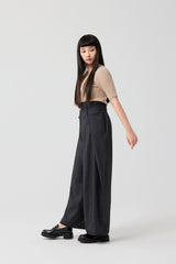 Layered Tie-Detail High-Waist Wide Pants