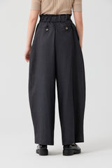 Layered Tie-Detail High-Waist Wide Pants