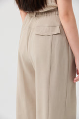 Straight-Leg Trousers with Curved Back Seaming