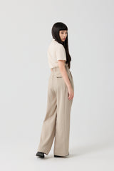 Straight-Leg Trousers with Curved Back Seaming