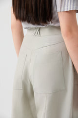 TENCEL™ High-Waist Draped Cocoon Wide-Leg Pants