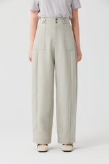TENCEL™ High-Waist Draped Cocoon Wide-Leg Pants