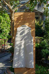 Lange Weste mit quadratischem Kragen aus japanischer Wolle