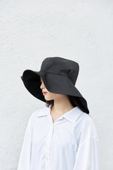 Hut mit großer Krempe in Graphitschwarz