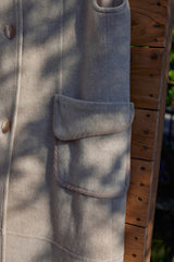 Long Square Collar Japanese Wool Vest