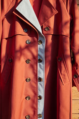 Trenchcoat mit Doppelkragen in ziegelrot