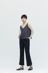 Schwarze Schlaghose mit hoher Taille