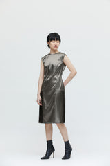 Rückenfreies Kleid in Grün und Grau