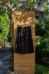 Dreifach gefalteter Rock aus japanischer Wolle, Eiche