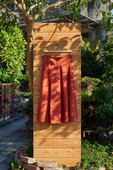 Ziegelroter superhoch taillierter weiter Hosenrock