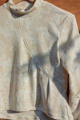 Jacquard-Strick-Top mit leicht erhöhtem Halsausschnitt