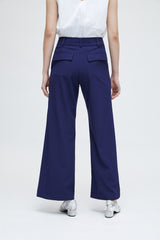 Marineblaue Hose mit hohem Taillenschlitz