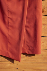 Brick red antibacterial high slit narrow dress