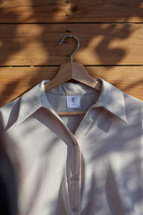 Almond White drop shoulder puff sleeve shirt