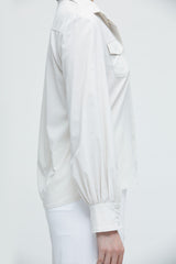 Almond Weißes Taschenhemd