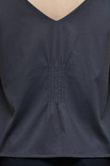 Grey V-neck sleeveless vest