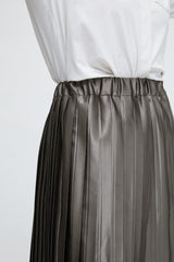 Grüner grauer breiter und schmaler asymmetrischer Plissee-Rock