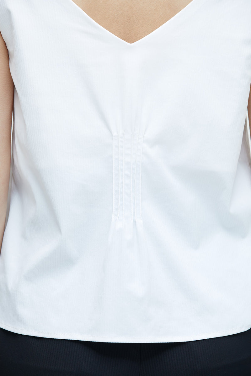 White V-neck sleeveless vest