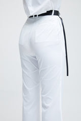 Weiße Schlaghose mit hoher Taille