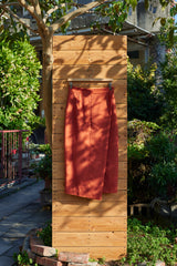 Brick red antibacterial high slit narrow dress