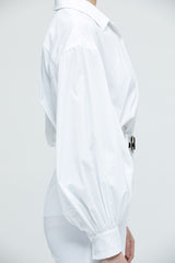 White Bishop Sleeve Shirt