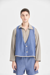 Grauer blauer Anzug Version gepolsterte Weste