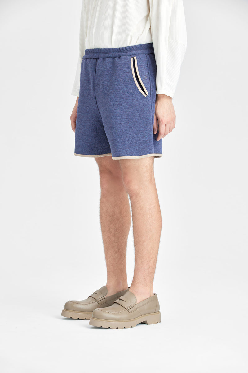 Indigo Shorts with curved pockets