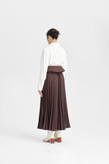 Rosenholzfarbenes Faltenrock mit japanischem Obi