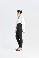 Schwarze Hipster-Hose mit Passform