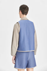 Grauer blauer Anzug Version gepolsterte Weste