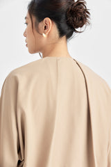 Top mit plissiertem V-Ausschnitt