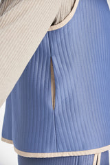 Grey blue suit version padded vest