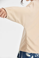 Top mit plissiertem V-Ausschnitt