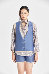 Grauer blauer Anzug Version gepolsterte Weste