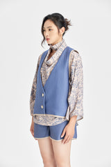 Grauer blauer Anzug Version gepolsterte Weste