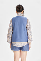 Grauer blauer Anzug Version gepolsterte Weste