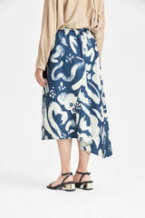 Abstract botanical print unmatched dress