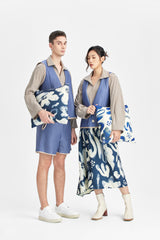 Abstract botanical print pillow